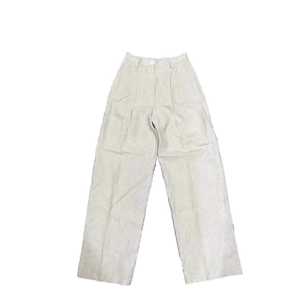 Country Road Organic Linen wide Leg Front Pant Australia Made beige Sz 8 A003940